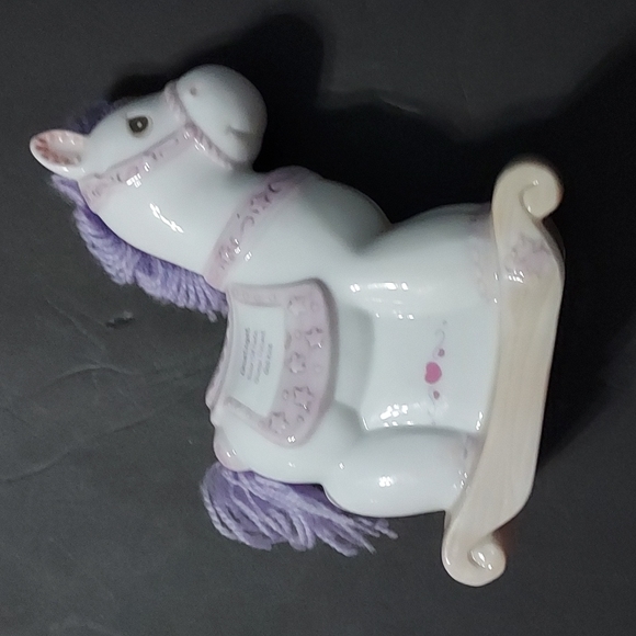 Vtg.Precious Moments Febuary Piggy Bank with Stopper. 4in.Wx5 3/4in.H.GUC. - Picture 1 of 9